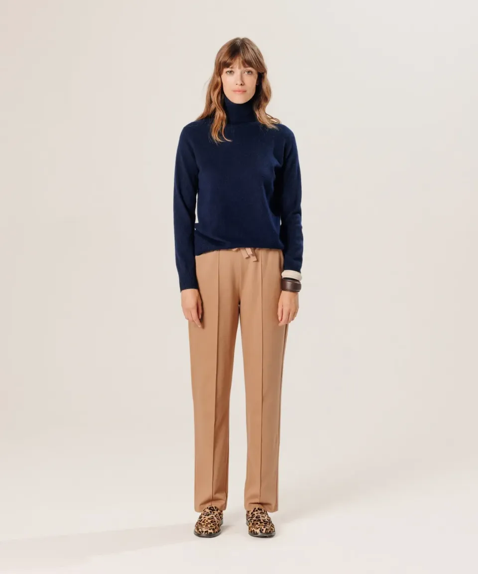 Rodier Maglione dolcevita cashmere blu notte 100% cashmere