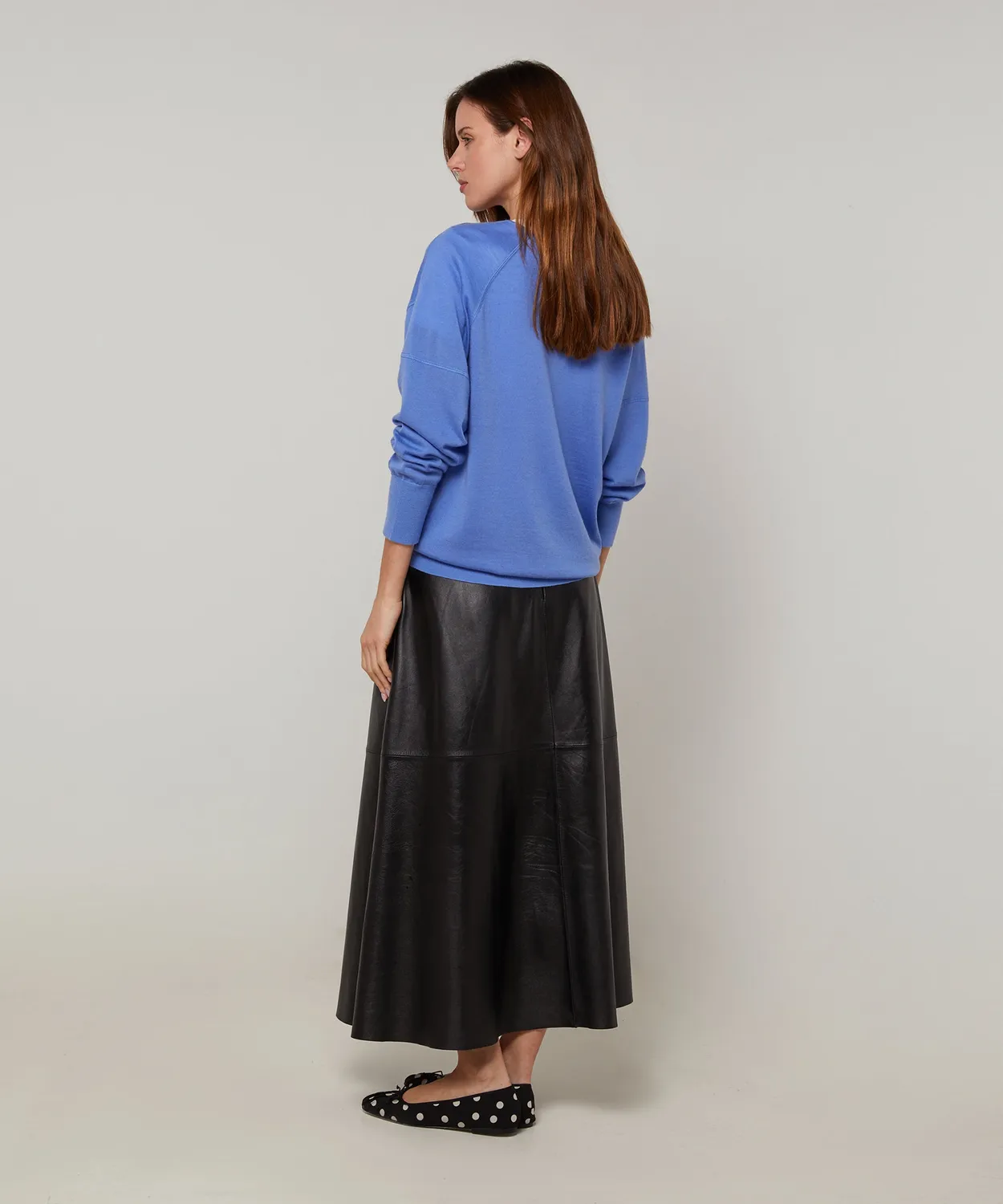 Rodier Maglione Oversize Scollo V Blu Orizzonte Lana