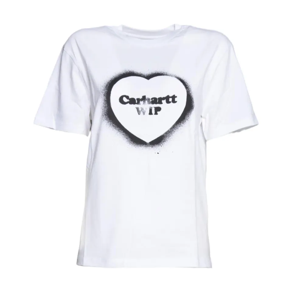 Carhartt Wip I036907 Spray Heart t-shirt bianco cotone
