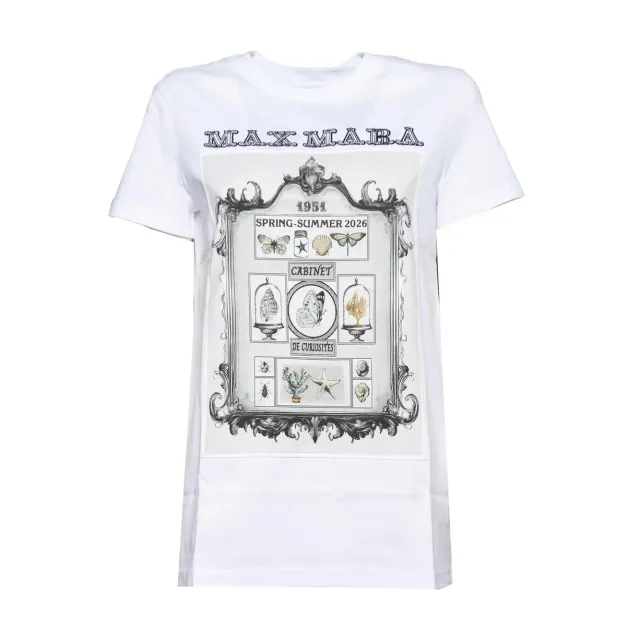 Max Mara Spadino 2611941062600 t-shirt bianco nero cotone