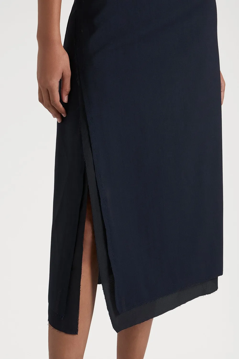 PORTS 1961 Sophisticated Slit abito navy in lana