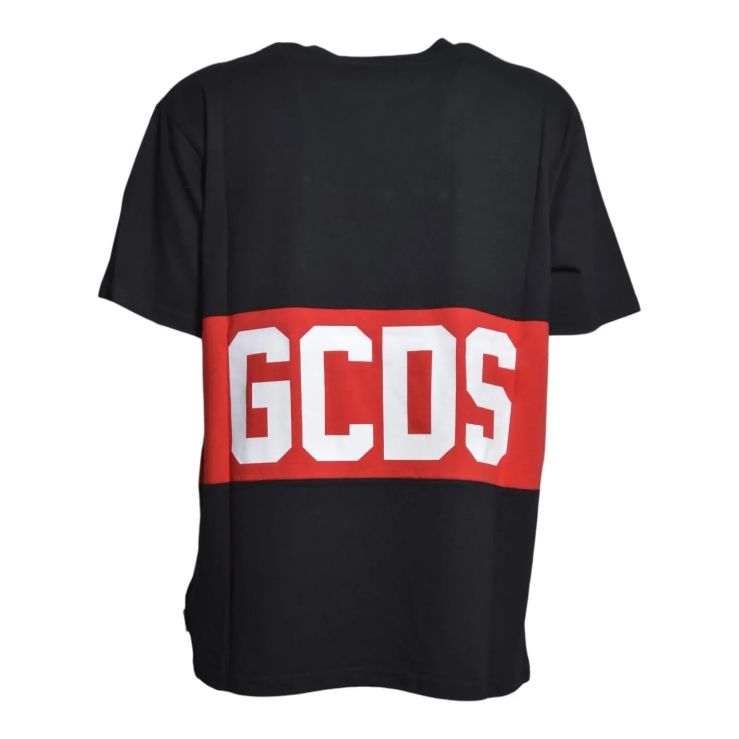 GCDS Z0MLQC140J101 t-shirt nero rosso loose XS-XL