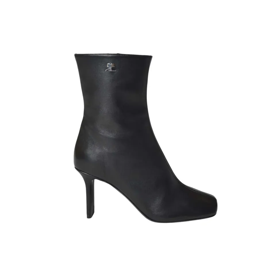 Courregès 425SAB048AG0044 tronchetti donna neri tacco 80