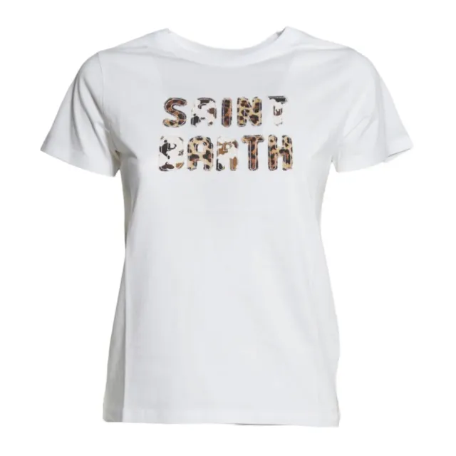 Saint Barth Elly ELLY001 T-shirt Cotone Bianco Animalier