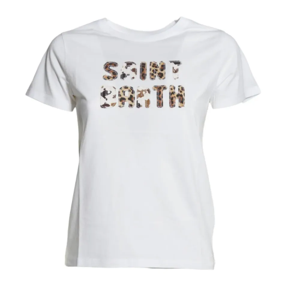 Saint Barth Elly ELLY001 T-shirt Cotone Bianco Animalier