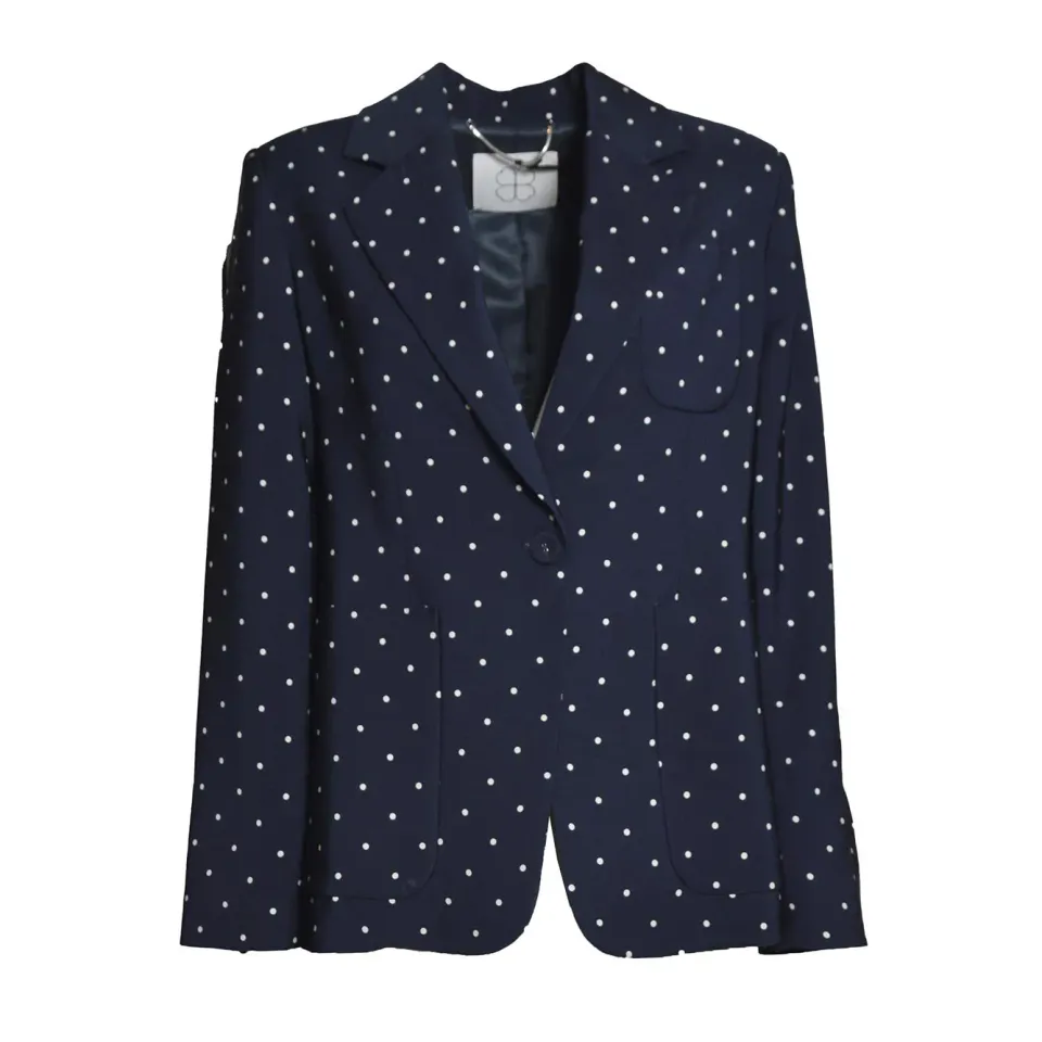 Room52 Flora T565TRF96 giacca donna blu pois viscosa