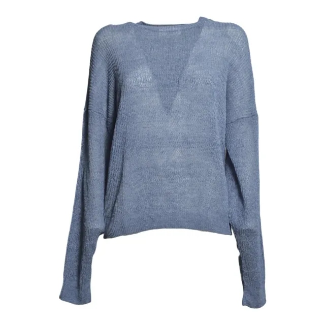 Solotre M3AB0052 cardigan lino azzurro