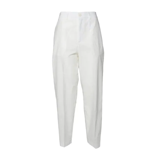 Solotre M1D0149 pantalone bianco gabardina cotone