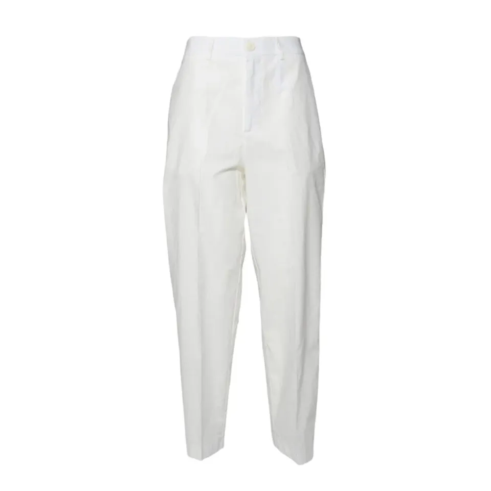Solotre M1D0149 pantalone bianco gabardina cotone