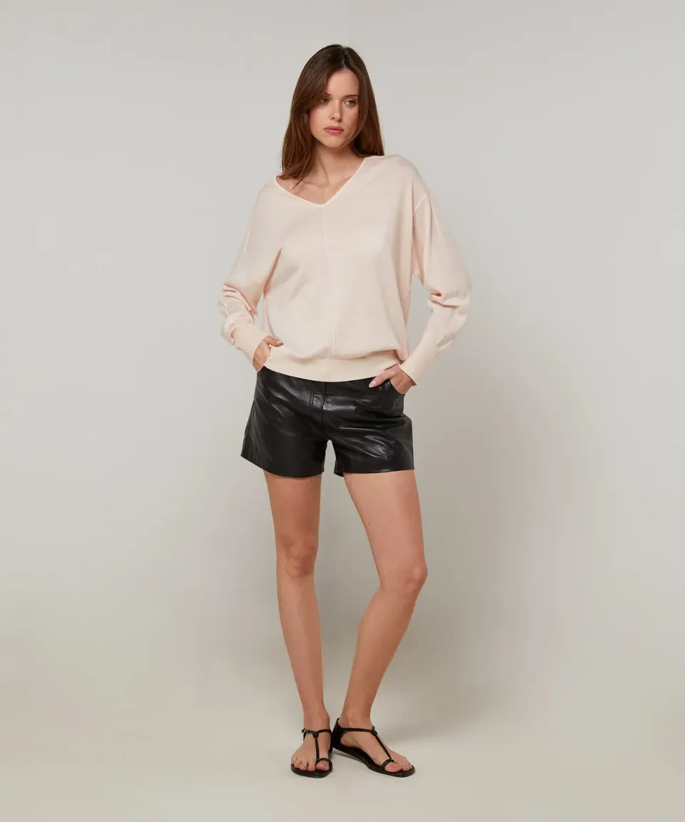 Rodier Maglione Oversize Scollo a V Beige Sedia