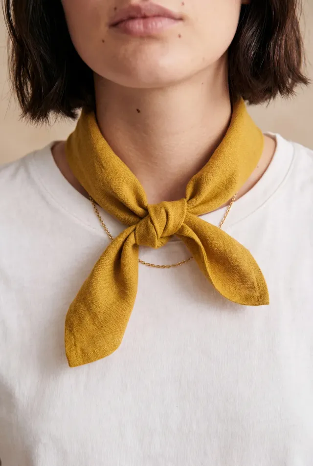 Jyoti Dupatti bandana foulard cotone giallo senape