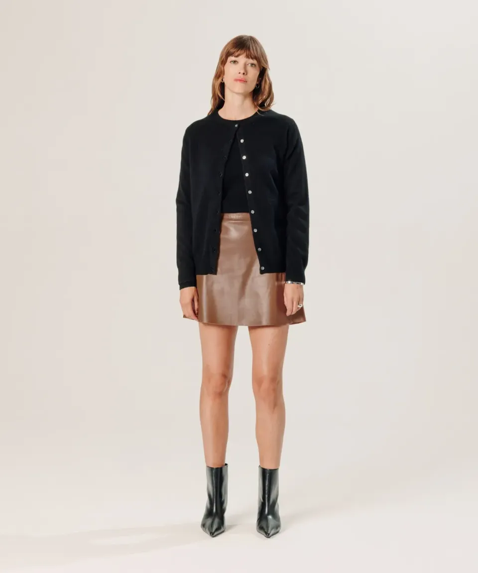 Rodier cardigan girocollo cashmere nero