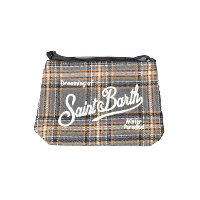 Saint Barth Aline ALI0022 pochette grigia tartan lana