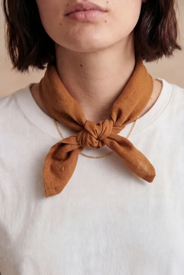 Jyoti - Fair Works Dupatti Hazelnut sciarpa cotone nocciola
