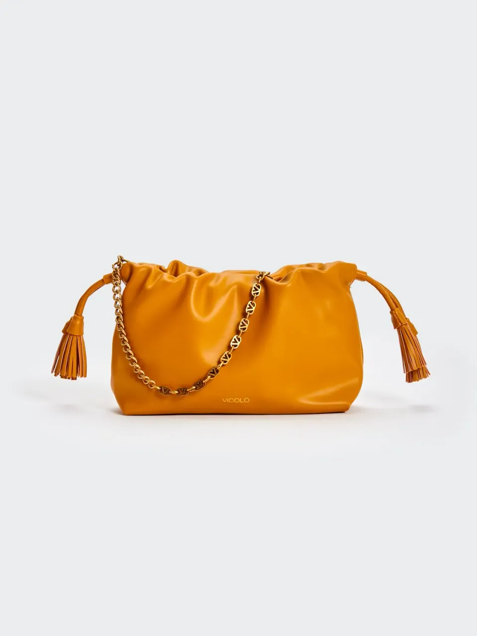 Vicolo Borsa Tassel Small senape borsa a spalla