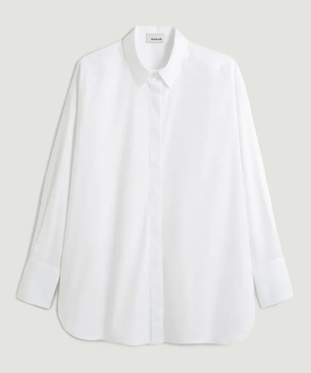 Rodier camicia oversize bianca in cotone Made in Italy