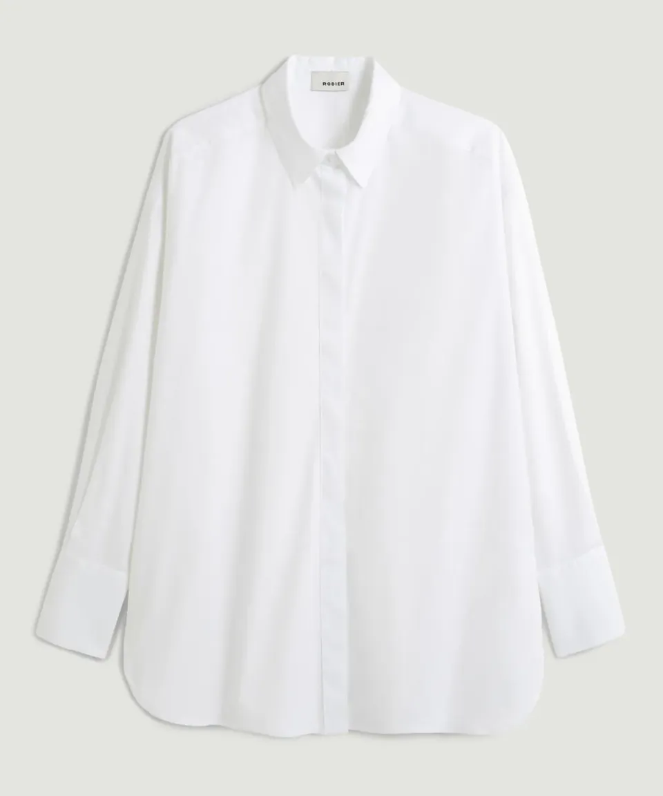 Rodier camicia oversize bianca in cotone Made in Italy