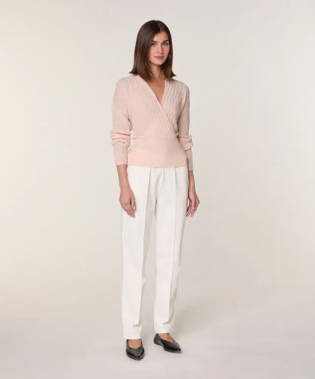 Rodier Top Avvolgente Lana Merino Avorio