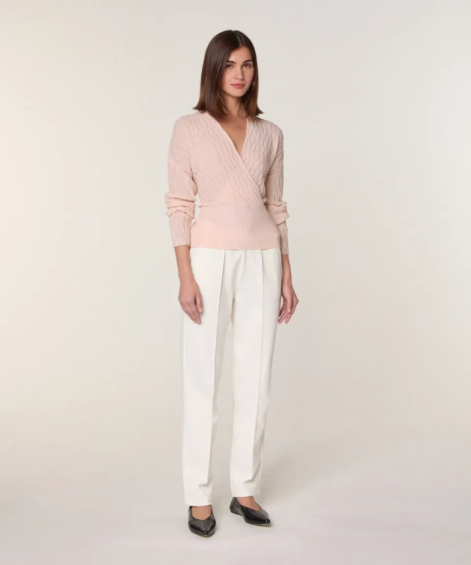 Rodier Top Avvolgente Lana Merino Avorio
