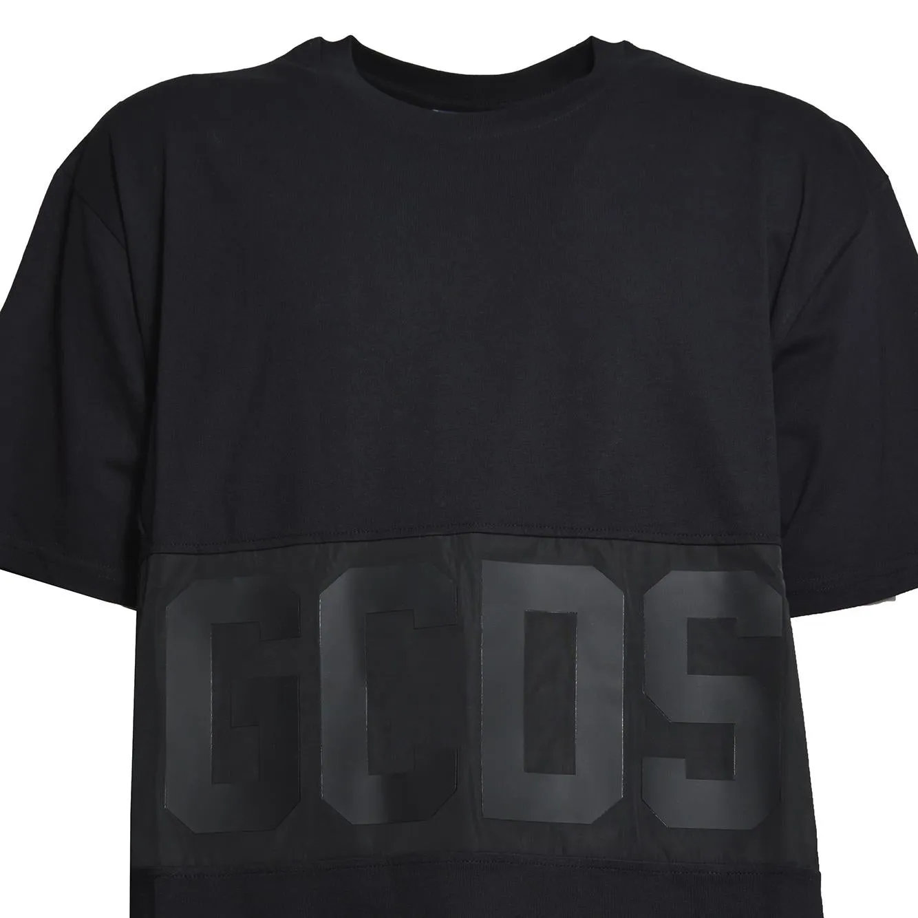 GCDS Z0MLQC109J101 t-shirt nera band logo loose