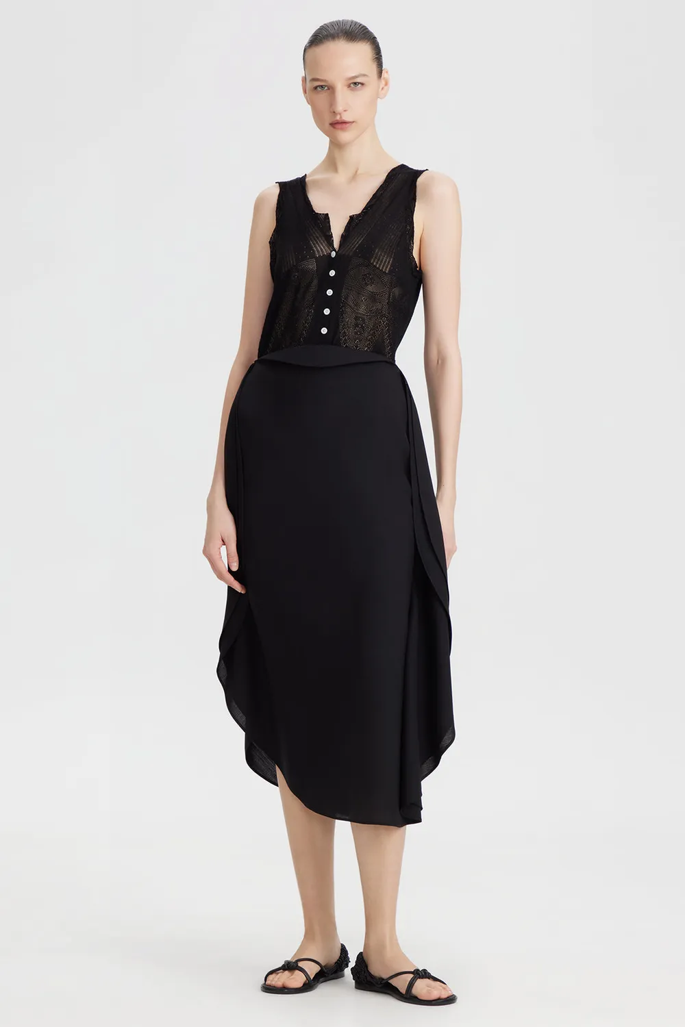 PORTS 1961 gilet in maglia traforata nero