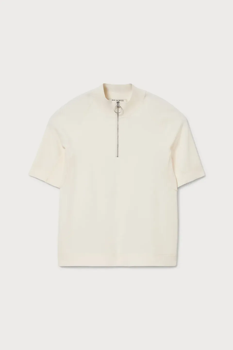 PORTS 1961 jumper viscosa mezza zip avorio