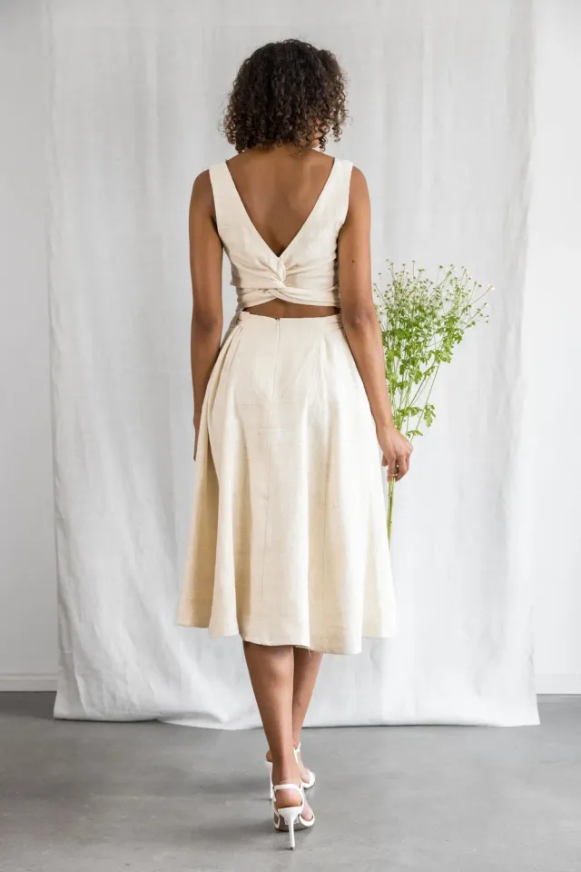 Jyoti Karishmi Cream White abito in seta