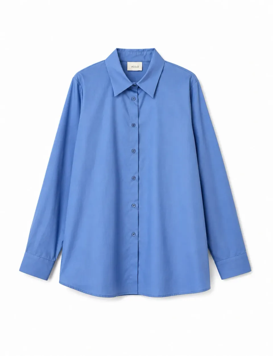 Vicolo Camicia Cotone Unito camicia oxford azzurra