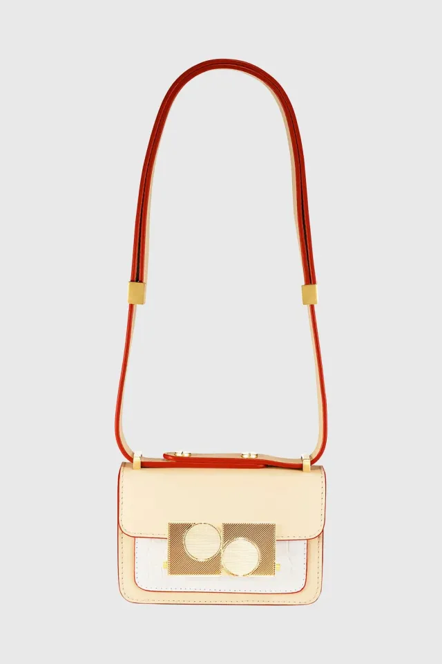 Ports 1961 Anika borsa bianca pelle box tracolla