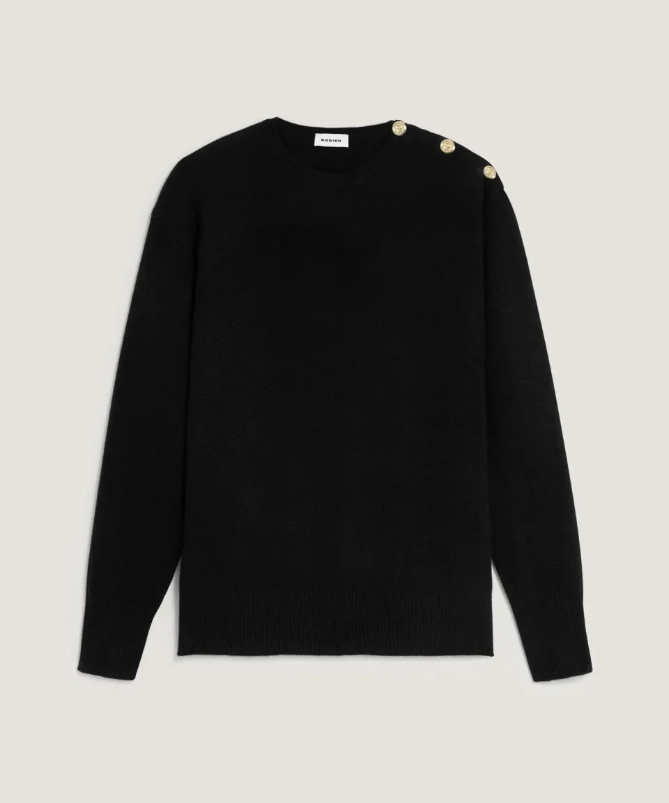 Rodier maglione oversize cashmere nero donna