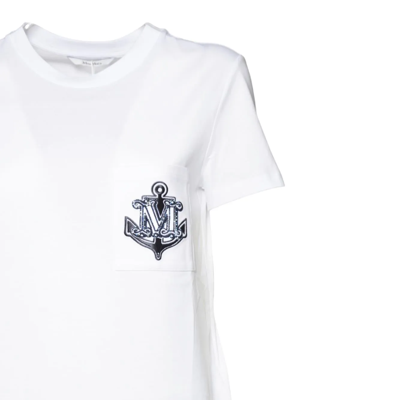 Max Mara Acacia 2511941031600 t-shirt bianca ricamata
