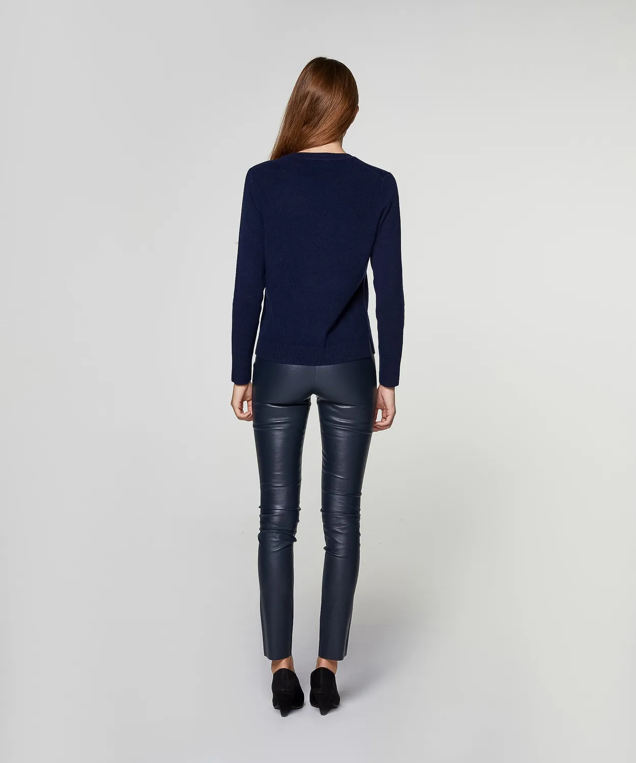 Rodier Maglione Girocollo Cashmere Blu Marino Maglia Fine