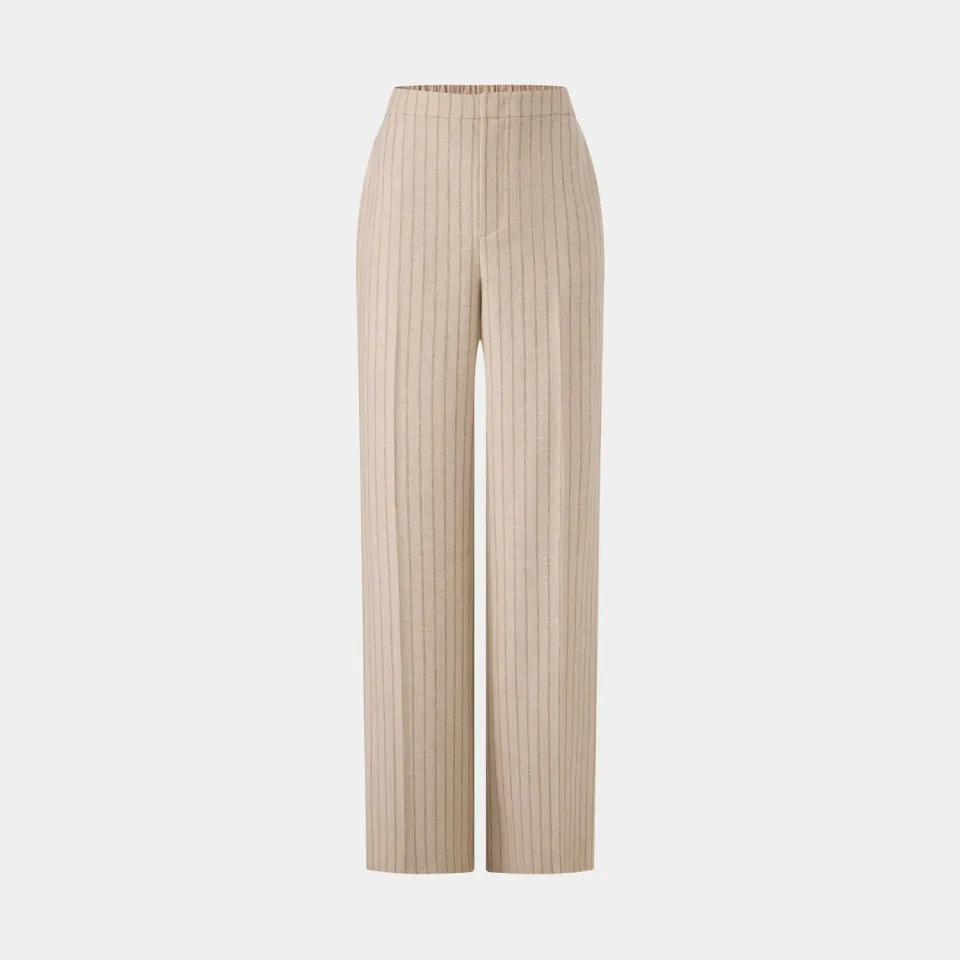Ports SS25 pantaloni palazzo beige prairie bro str