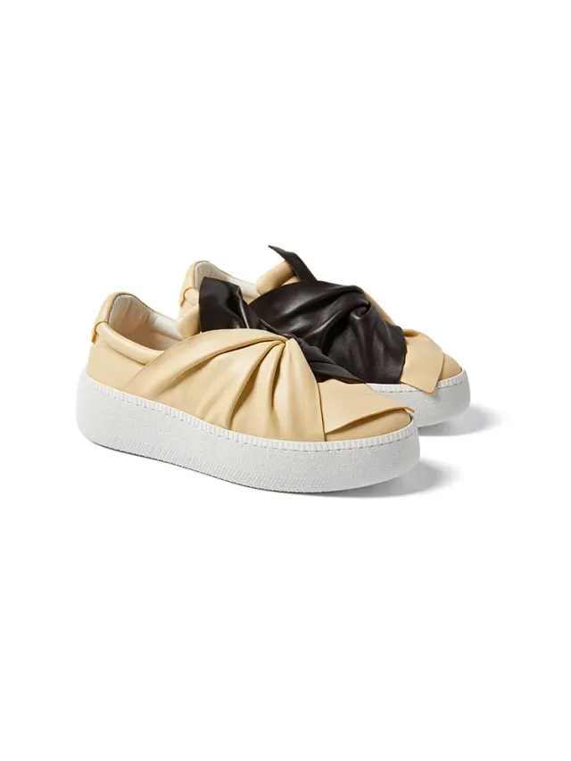PORTS Bee Sneaker platform marrone crema