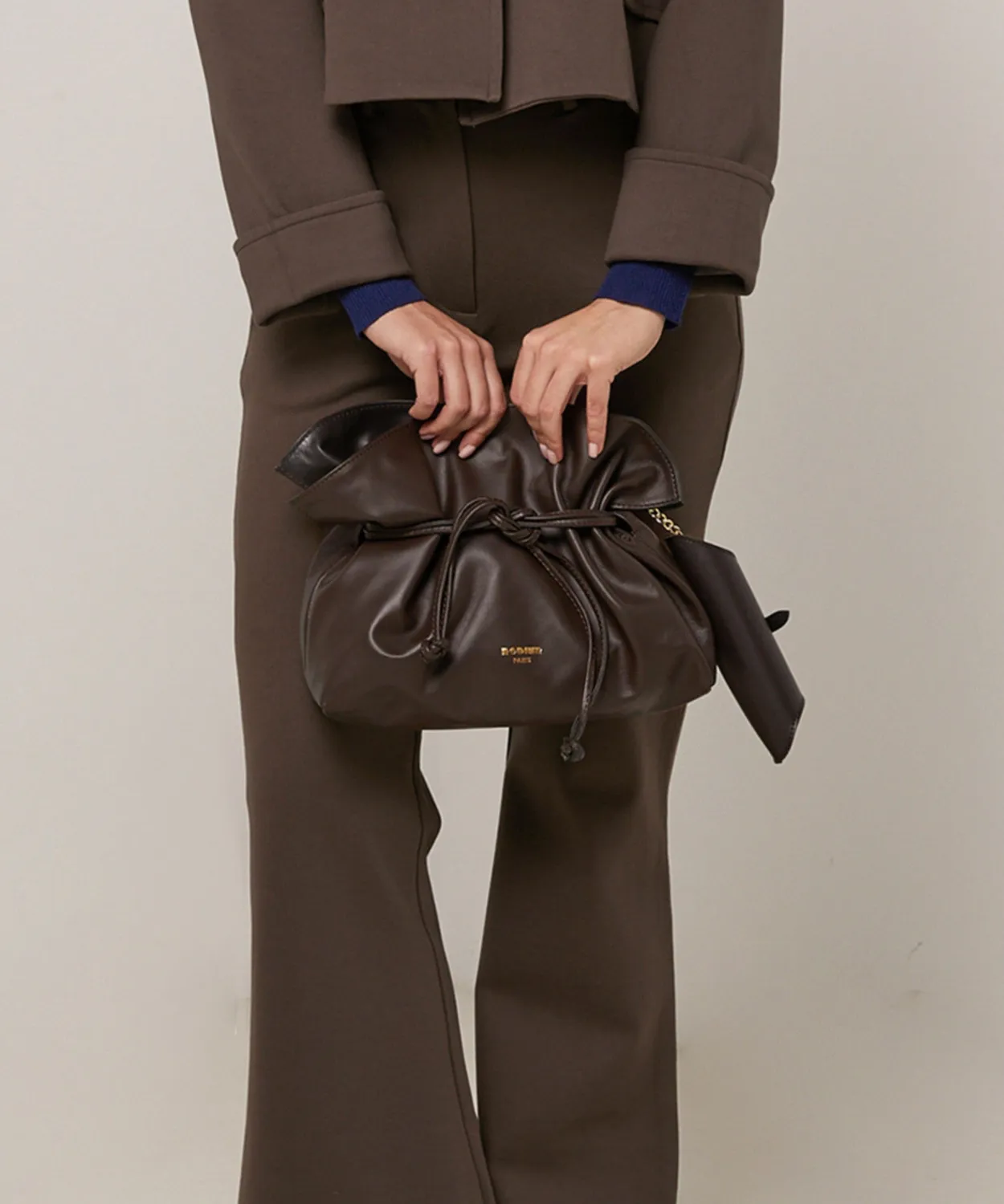 Rodier Charly borsa a mano pelle agnello marrone corteccia