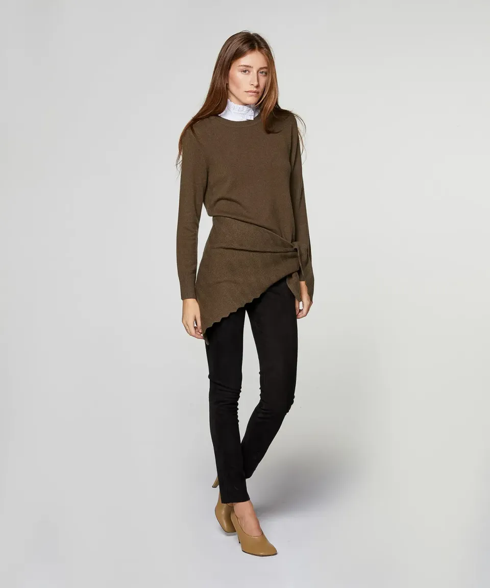 Rodier Maglione Girocollo Cashmere Kaki