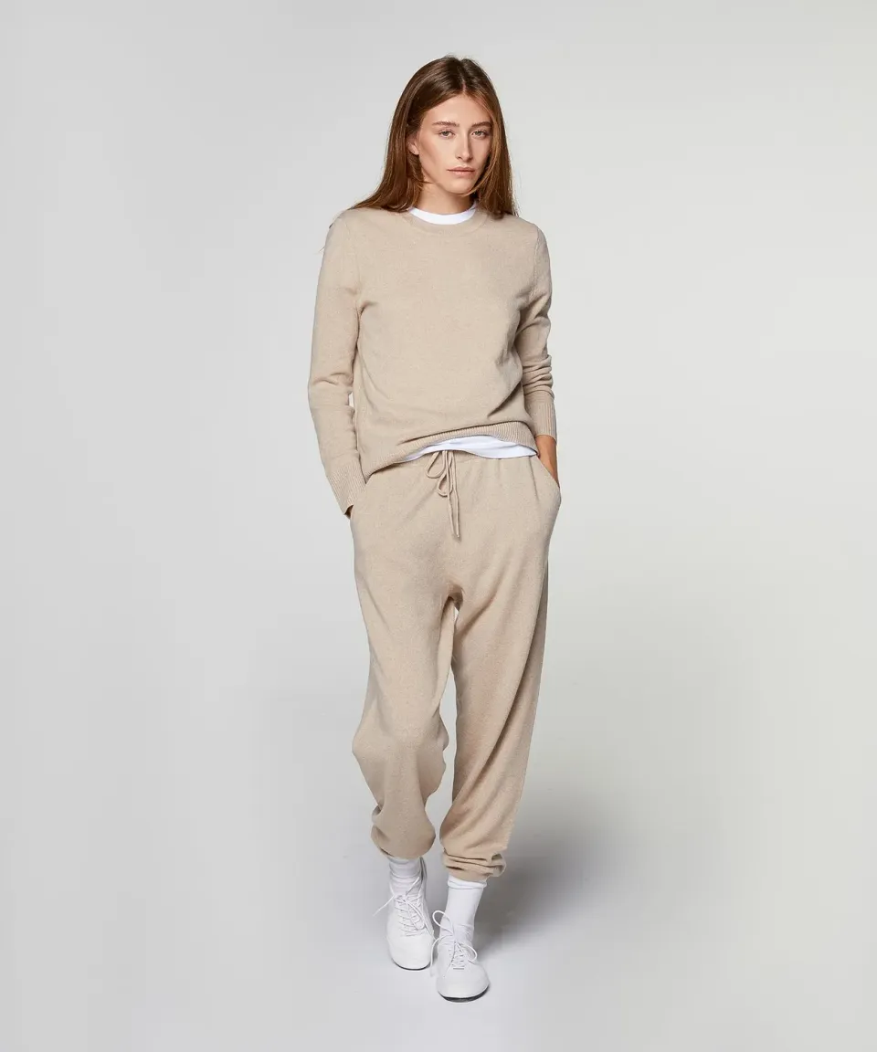 Rodier Jogging Pantaloni cashmere beige caviglia