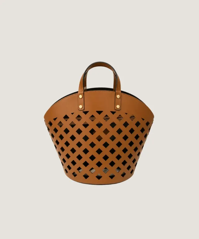 Rodier Vittoria piccola borsa secchiello camel