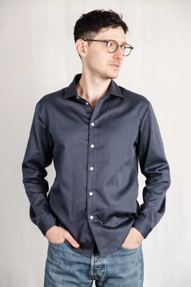 Jyoti Himat camicia cotone uomo grigio scuro