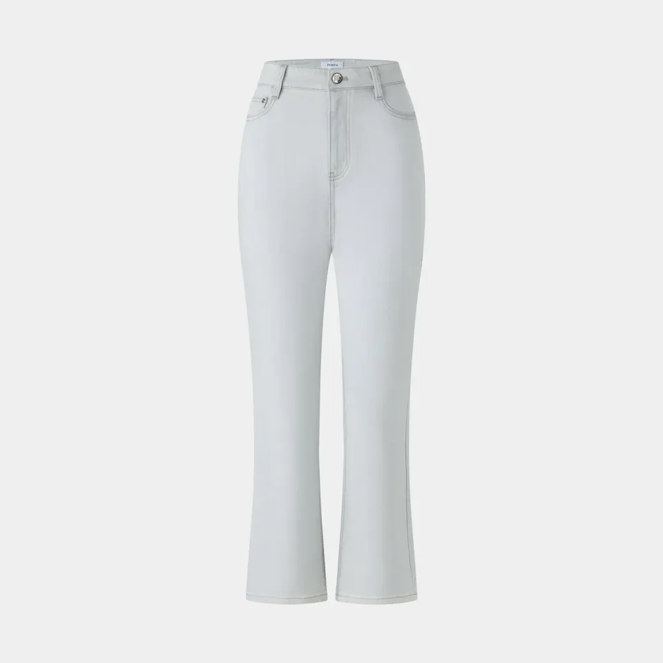 PORTS 1961 Cropped Kick-Flare jeans grigio chiaro