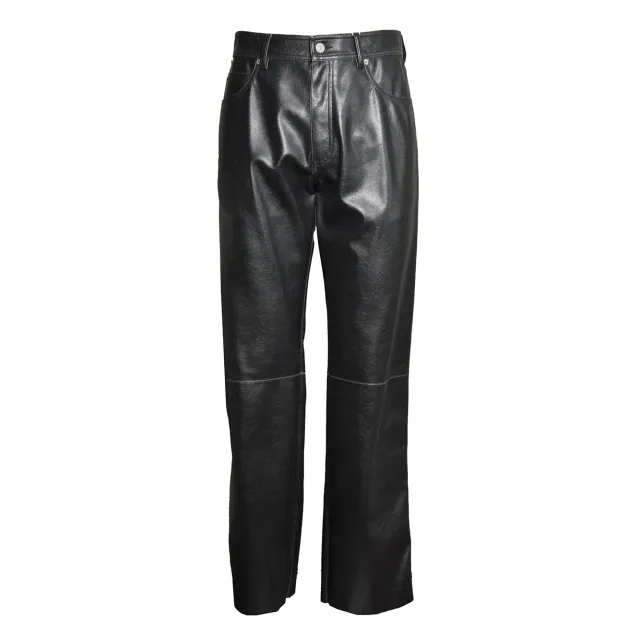 MM6 Maison Margiela SH0LA0046M35455 pantalone pelle nero