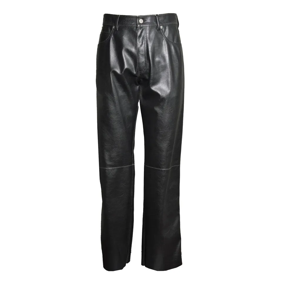 MM6 Maison Margiela SH0LA0046M35455 pantalone pelle nero