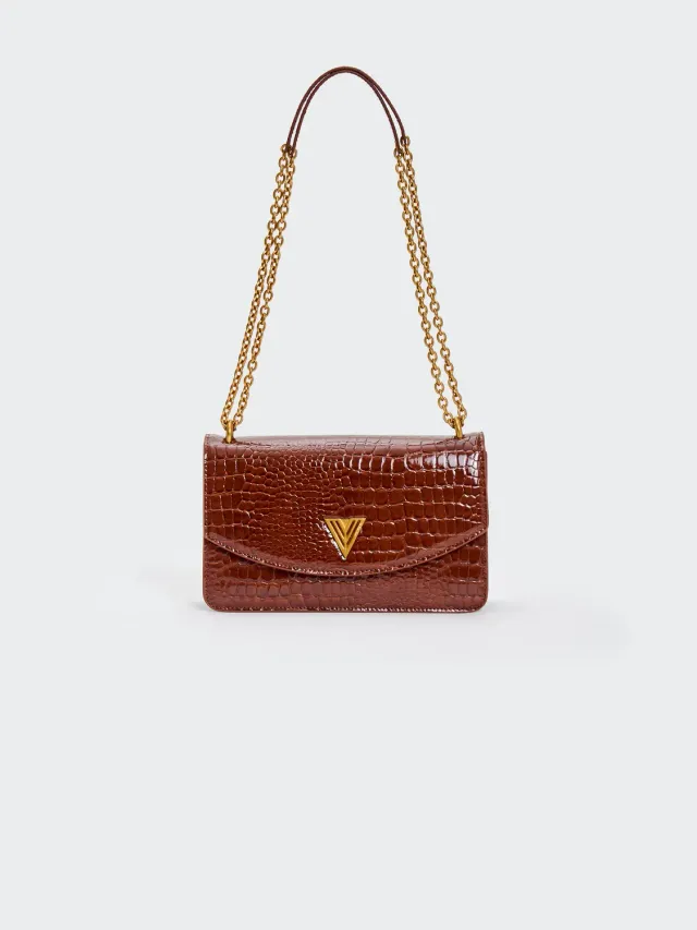 Vicolo Ginza borsa moka ecopelle cocco a tracolla