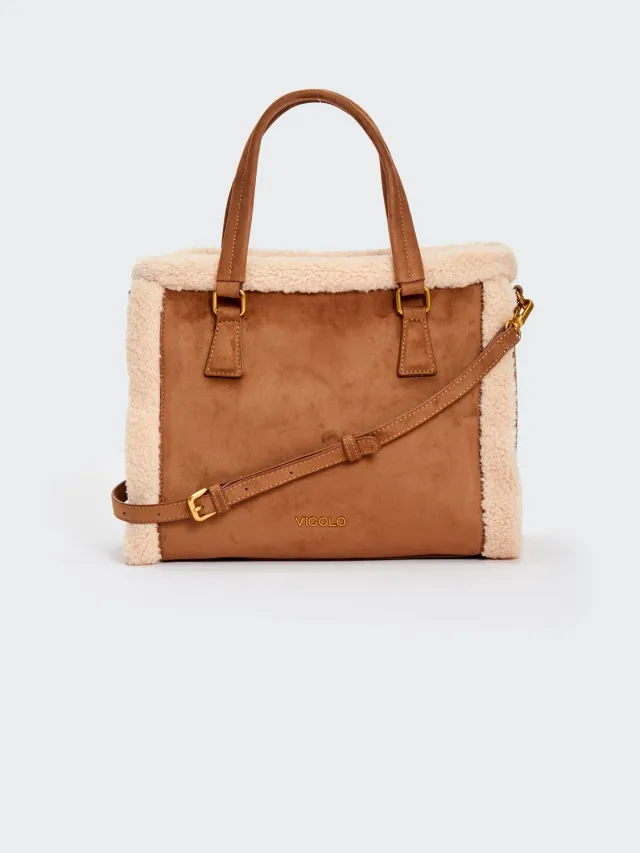Vicolo Borsa Lumi Tote Medium marrone Unica suede