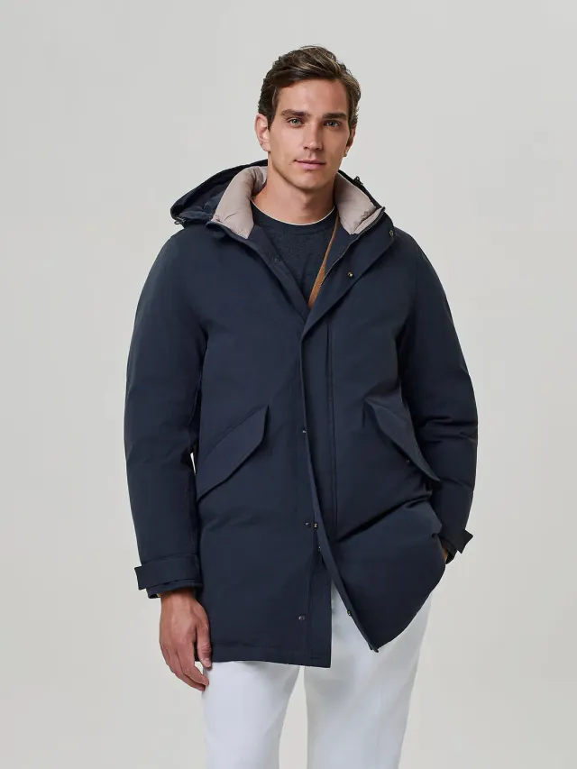 Paul Taylor Parka Cotone Mano Pesca Grigio Scuro