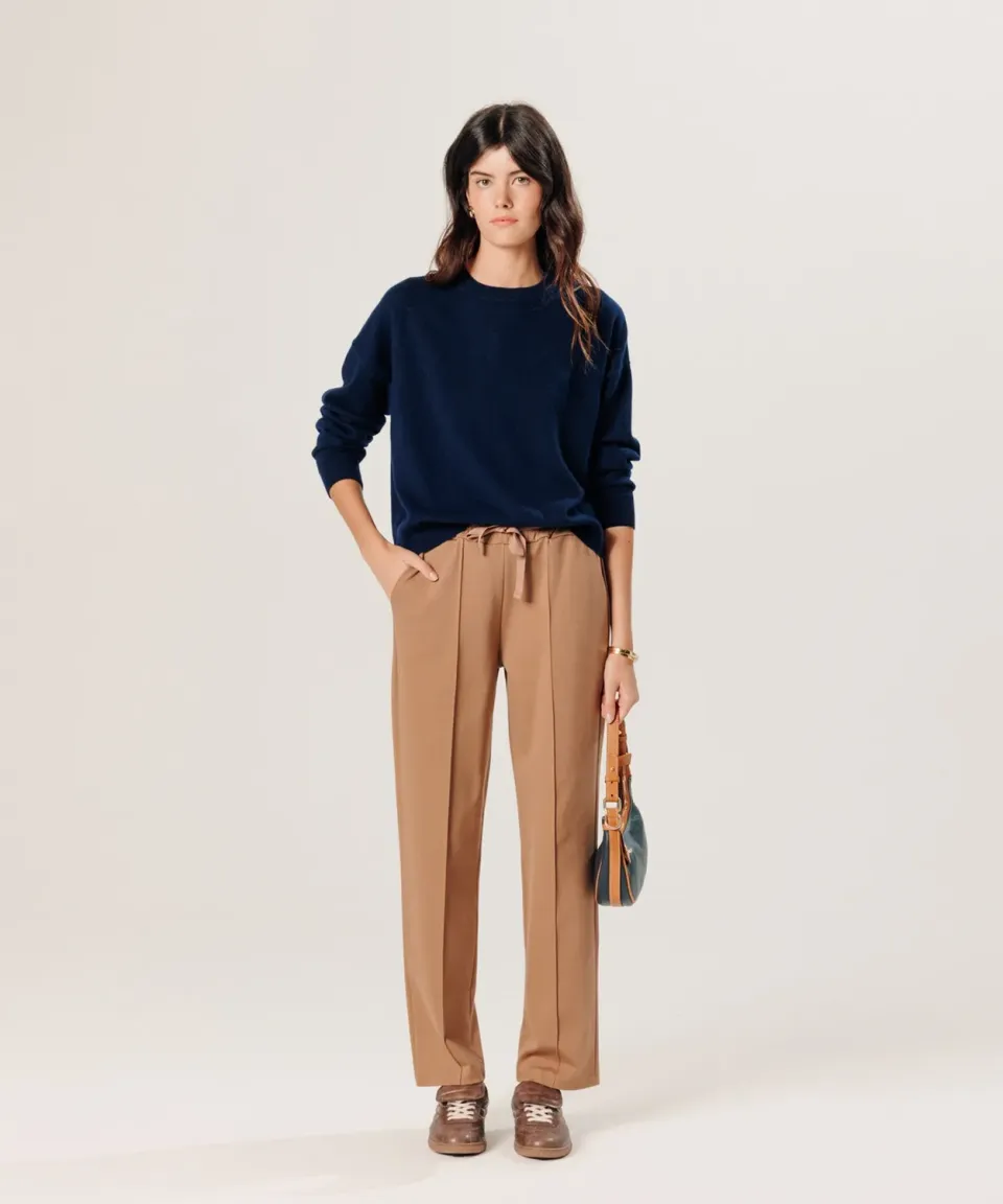 Rodier Maglione ampio cashmere blu navy girocollo