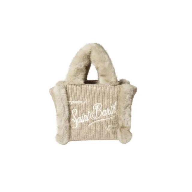 Saint Barth VAMI022 Vanity Mini tote shearling beige