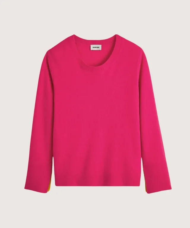 Rodier Maglione Girocollo Cashmere Rosa Tonico eco
