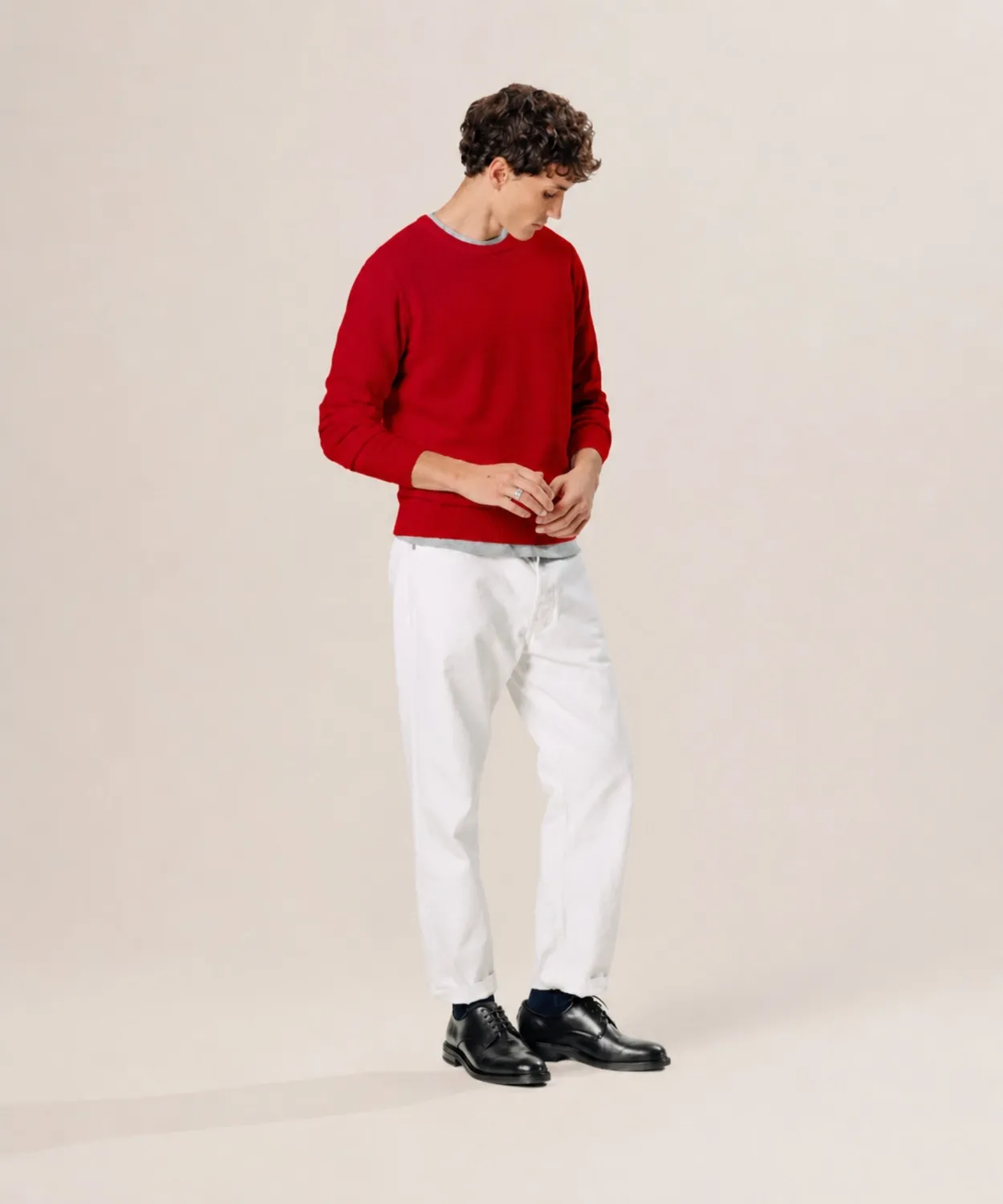 Rodier Maglione girocollo merino uomo rosso
