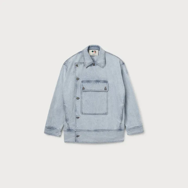 Ports giacca denim lavaggio chiaro oversize